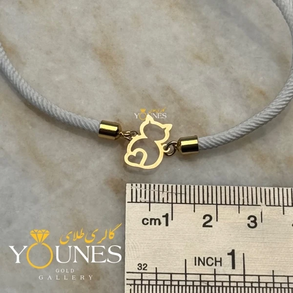 دستبند گربه و قلب طلا لیزری